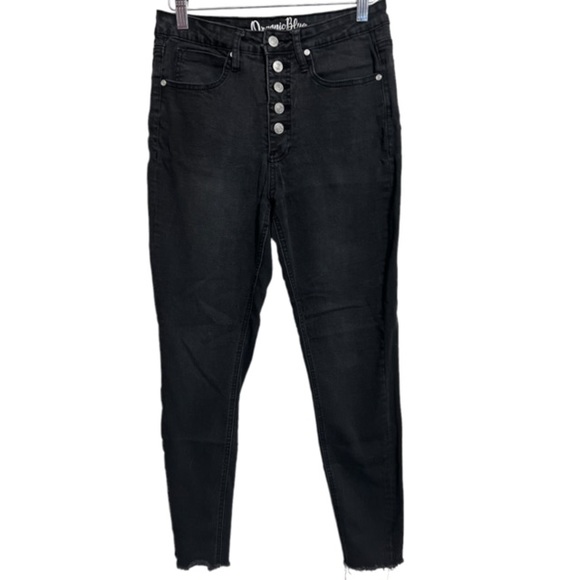 Organic Blue Black Light Washed Denim Skinny Leg Size 11 - Picture 1 of 8